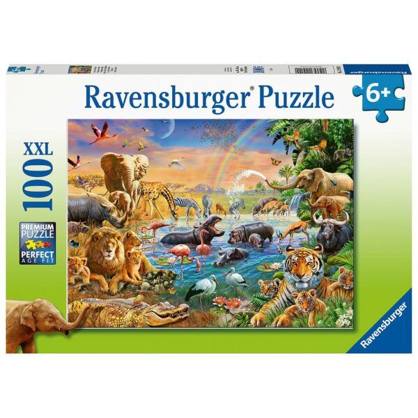 Ravensburger Puzzle 100 pc Savannah Jungle Waterhole 1