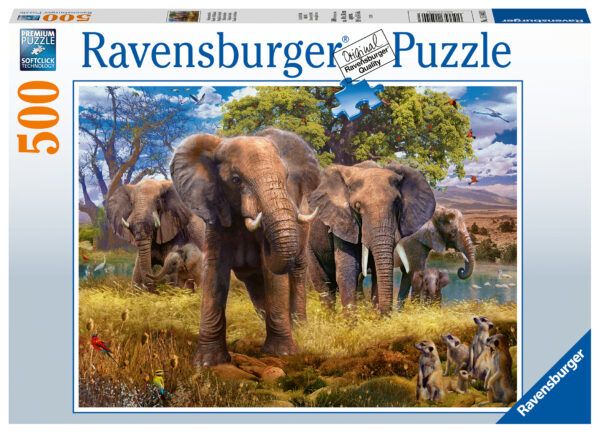 Ravensburger Puzzle 500 pc Elephant Family 1