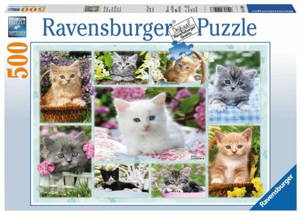 Ravensburger Puzzle 500 pc Kittens in the Basket 1