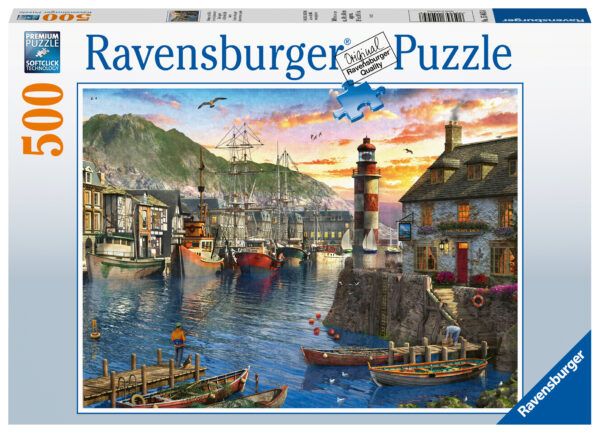 Ravensburger Puzzle 500 pc Sunrise in the Harbor 1