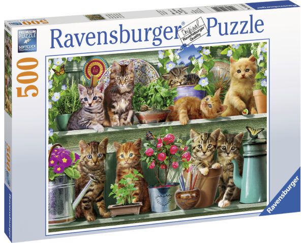 Ravensburger Puzzle 500 pc Cats on the Shelf 1
