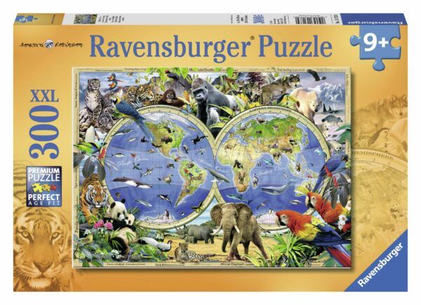 Ravensburger Puzzle 300 pc World Atlas with Animals 1