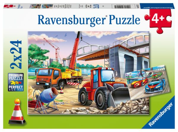 Ravensburger Puzzle 2x24 pc Buildings and Vehicles 1