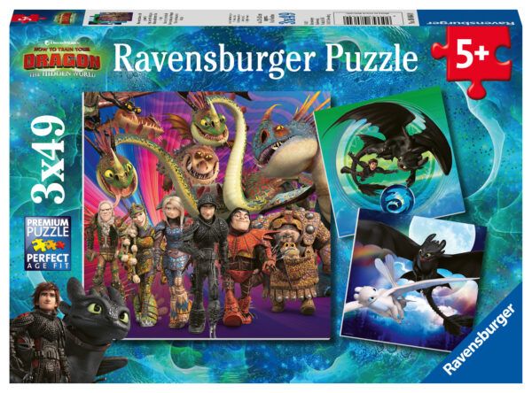Ravensburger Puzzle 3x49 pc How to Train Your Dragon 1