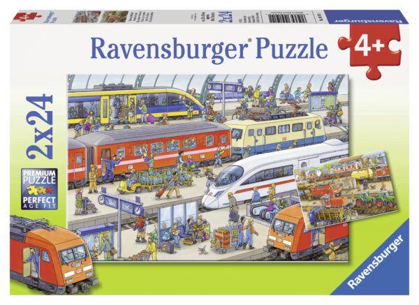 Ravensburger Puzzle 2x24 pc Busy Train Station 1