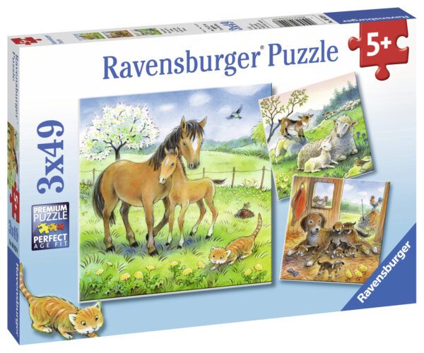Ravensburger Puzzle 3x49 pc Cuddle Time 1