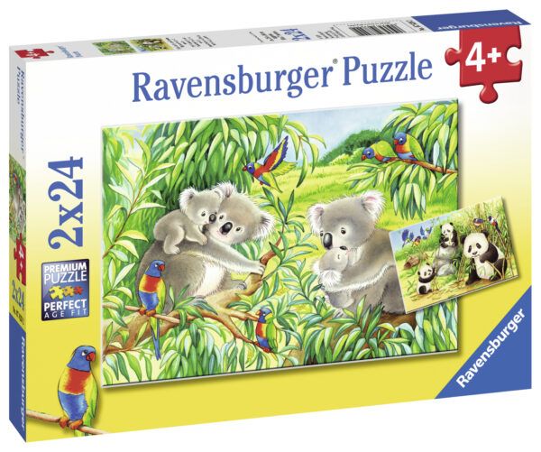 Ravensburger Puzzle 2x24 pc Sweet Koalas and Pandas 1