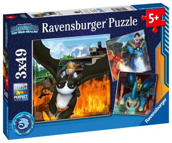 Ravenburgeri Puzzle 3x49 pc How to train your dragon. 1