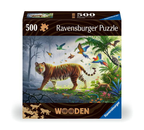 Ravensburger Wooden Puzzle 500 pc Tiger in the Jungle 1