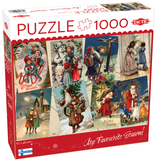 Tactic puzzle 1000 pc Retro Style Christmas Cards 1