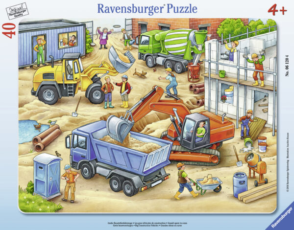 Ravensburger Frame Puzzle 40 pc Large construction Site 1