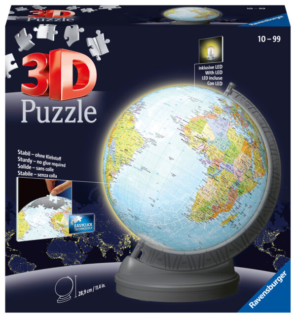 Ravensburger 3D Puzzle Ball Globe with Lighting 540 pc 1