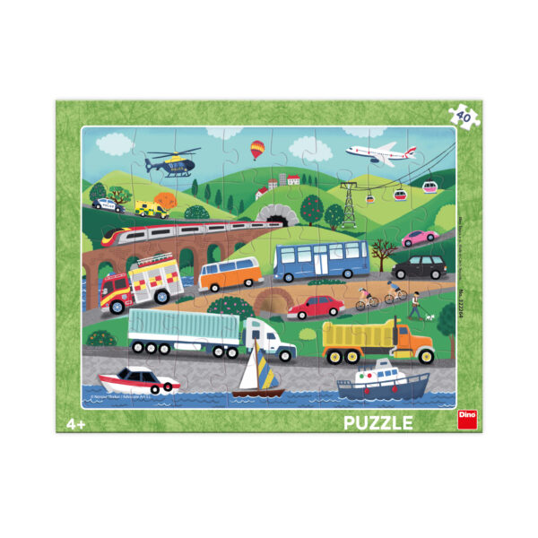 Dino Frame Puzzle 40 pc Various Vehicles 1