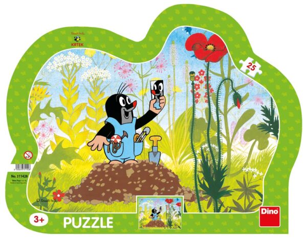 Dino Frame Puzzle 25 pc silhouette, Little Mole 1