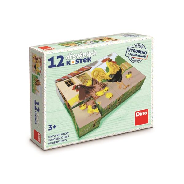 Dino Cube Puzzle 12 pc Domestic Animals 1